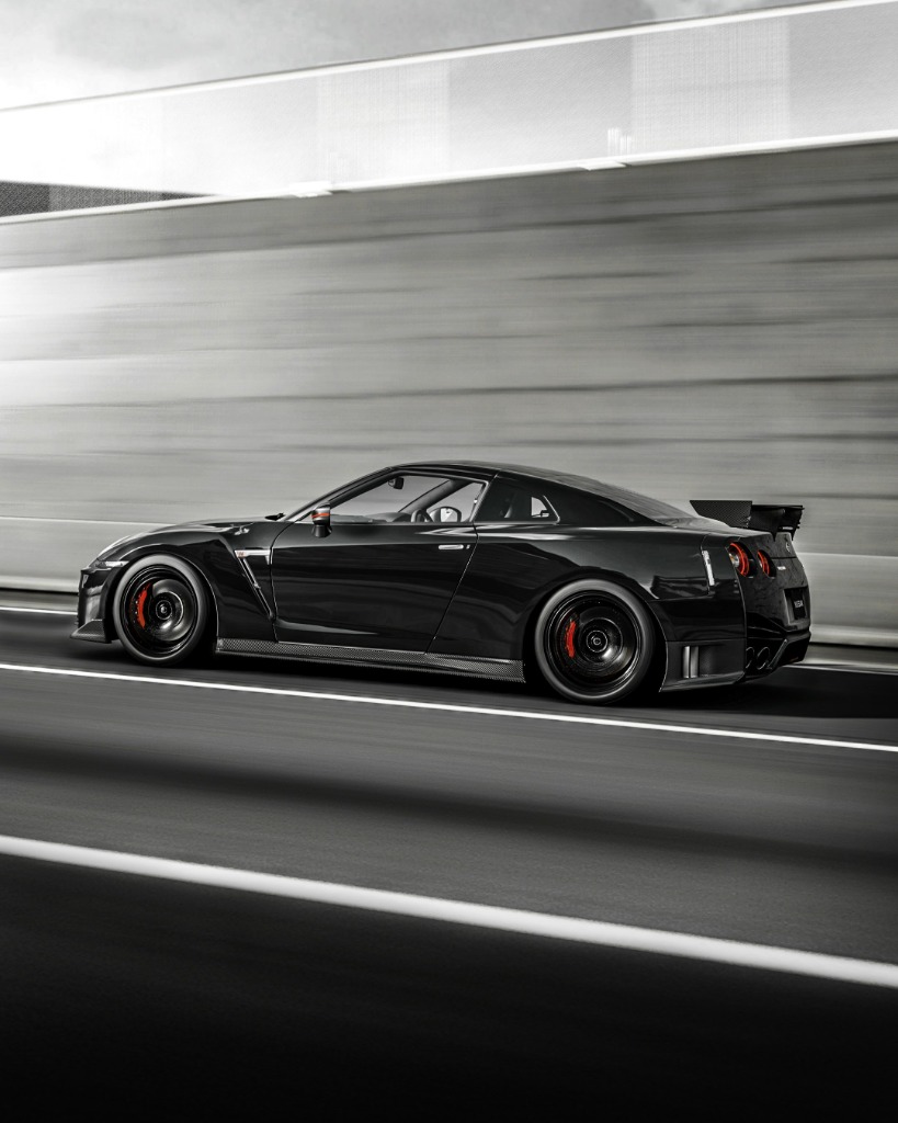 Black Nissan GT-R with flawless detailing finish at MAD Auto Detailing Studio